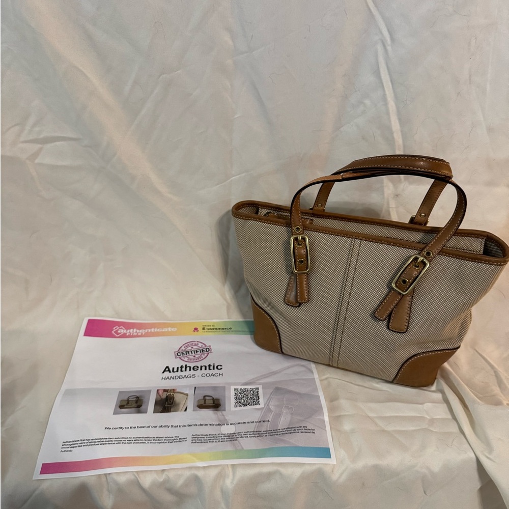 Authentic Coach Mini Market Tote Tan and Brown